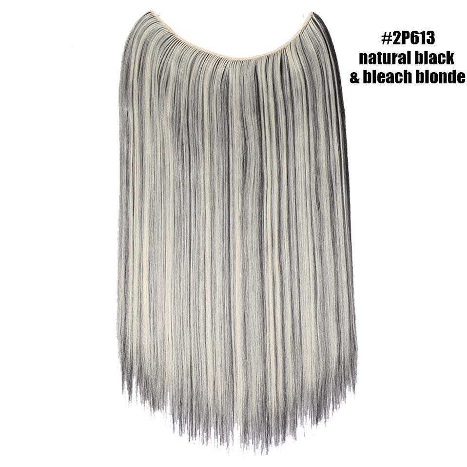 BENEHAIR Cabelo Sintético com Fio Invisível Sem Clipes Extensões de Cabelo Linha Secreta de Pesca Apliques de Cabelo Falso Para Mulheres