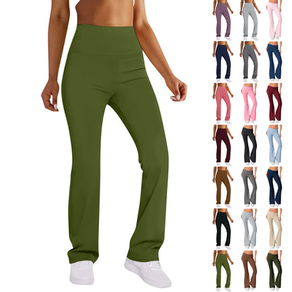 Women Flare Leggings High Waist Wide Leg Yoga Pants Seamless Fitness Workout Tights Gym Sports Trousers Casual Slimming Clothing