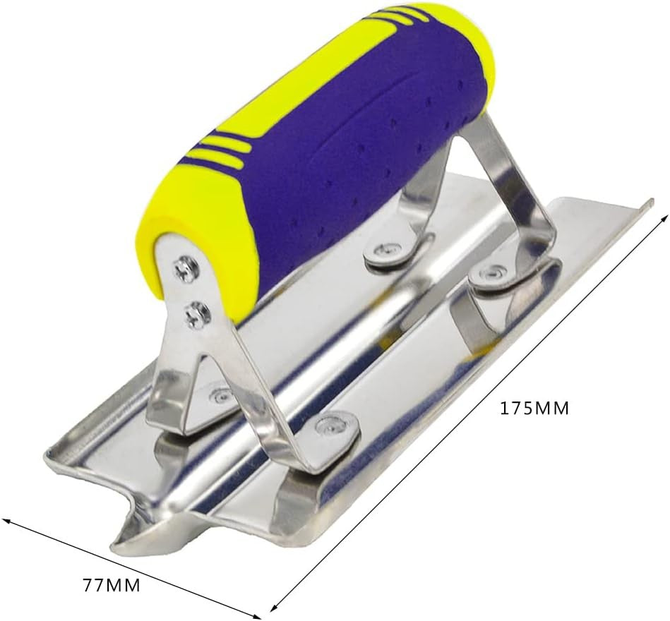 Conjunto de 2 peças de ferramentas para concreto, plaina e sulcador de mão de aço inoxidável, kit de ferramentas de acabamento para gesso e cimento