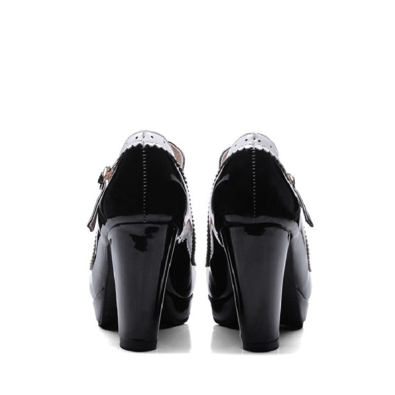 New style women's high heels elegant work single shoes thick heel waterproof platform party gathering OL women's single shoes