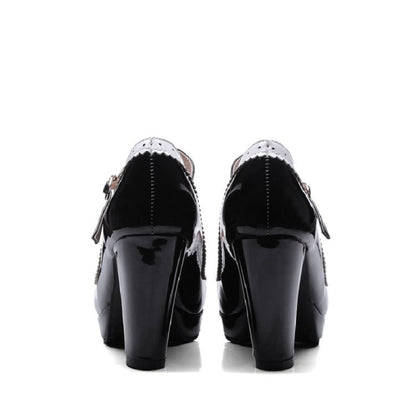 New style women's high heels elegant work single shoes thick heel waterproof platform party gathering OL women's single shoes