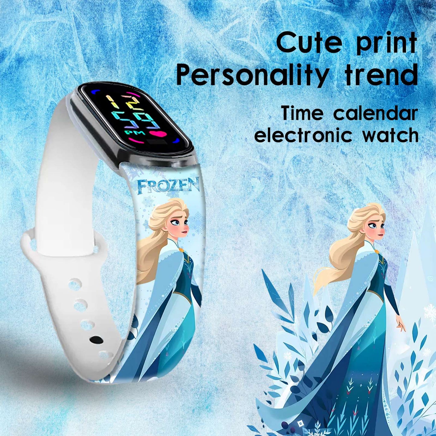 Disney Frozen Digital Kids' Watches Anime Figures LED Luminous Watch Touch Waterproof Electronic Sports Watch Kids Birthday Gift