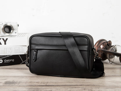 Fashion Luxury Men's Crossbody Bag Business PU Leather Shoulder Bags Men Solid Flap Messenger Bag Men Zipper Ipad Bag 2025 New