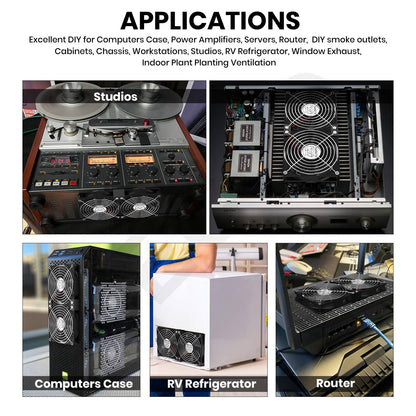 120mm 3000RPM Fan Cooling With Controller 12cm 12V 220V Btc Machine Chassis Workstation Cabinet Radiator Server Fan