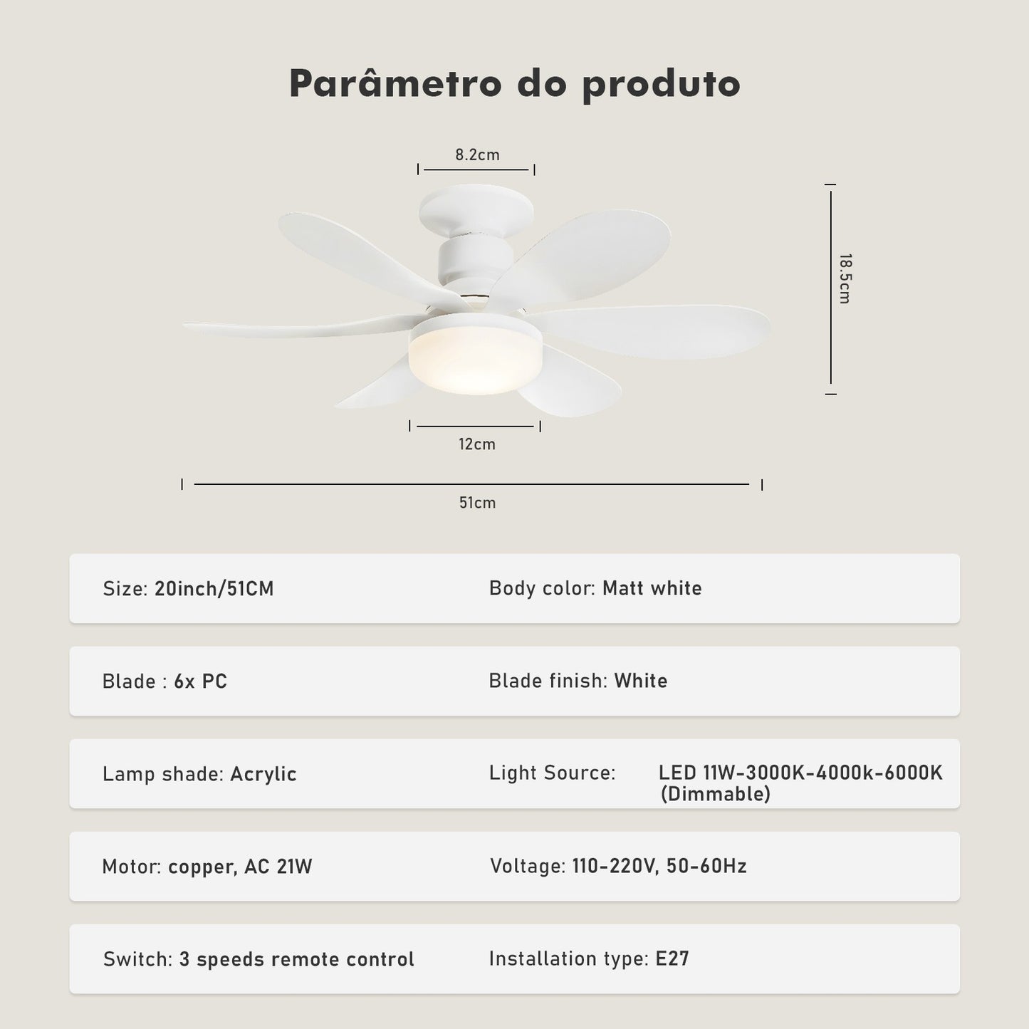 Ceiling Fan Lamp, Ceiling Fan With Led, Ceiling Fan Lamp, Ceiling Lamp, From Brazil