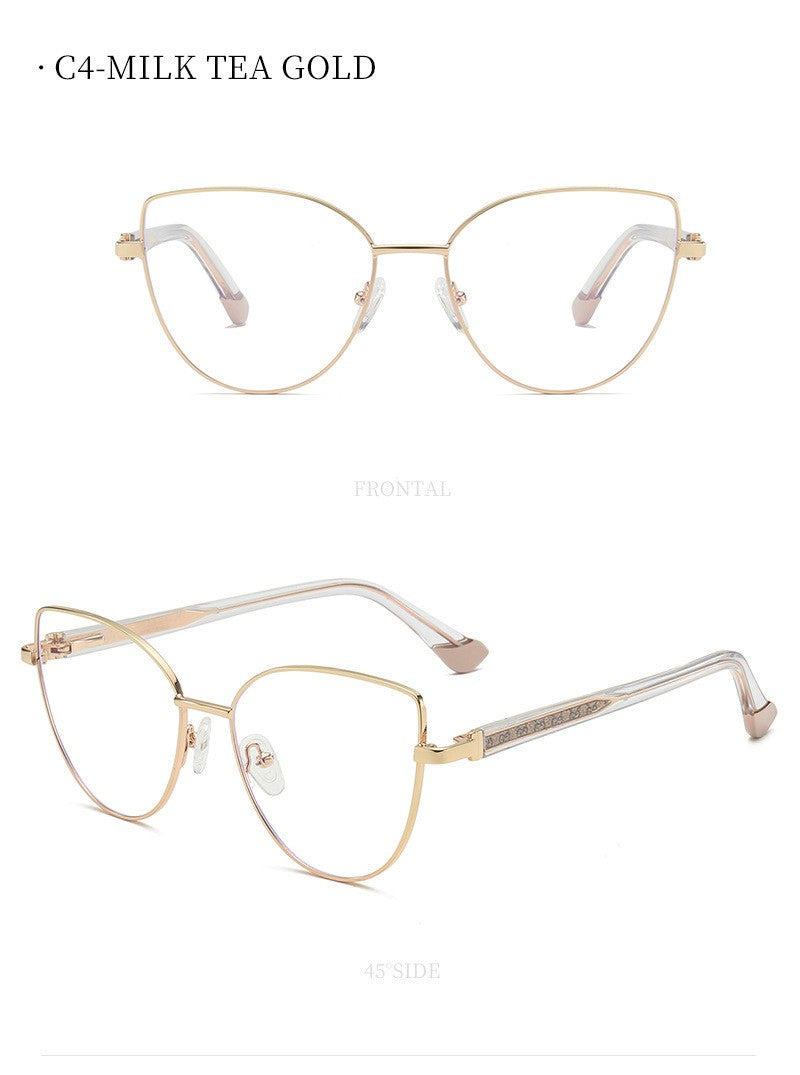VICKY New Personalized Simple Cat's Eye Fashion Design Women's Anti-Blue Light Reading Glasses Customizable Prescription 78001