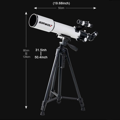 BORWOLF 70500 Telescópio Astronômico Profissional para Espaço Monocular Lente 70MM Poderosa Visão Noturna para Estrelas e Lua