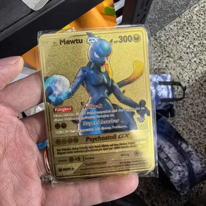 Pokémon Metal Cards em alemão Terastal Pikachu Arceus Charizard DIY Trading Flash Card Anime Cartoon Gift
