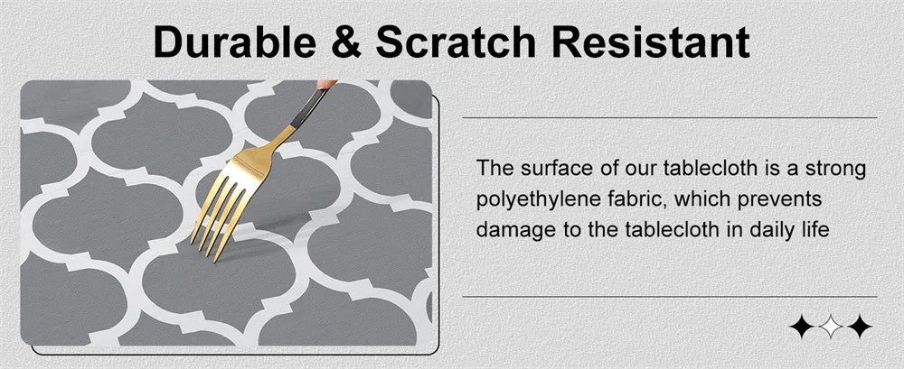 Kitinjoy Rectangular Tablecloth PVC House Table Cloth Waterproof Table Mat For Coffe Table Banquet Decoration Dining Table Cover