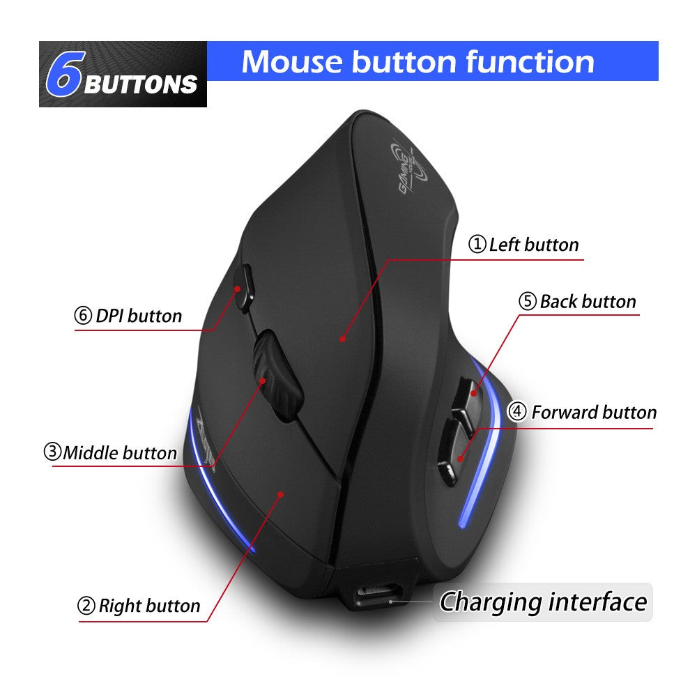 Lefon 2.4G Ergonomic Mouse Wireless Vertical Mouse Rechargeable Gaming Mice for PC Laptop MacOS Office F35C/F35B/F35 MODEL