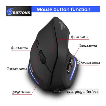 Lefon 2.4G Ergonomic Mouse Wireless Vertical Mouse Rechargeable Gaming Mice for PC Laptop MacOS Office F35C/F35B/F35 MODEL