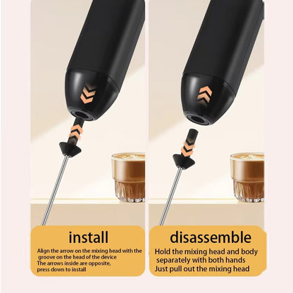 Handheld milk frother, coffee machine, portable egg beater, rechargeable 3-speed beverage jam machine, kitchen food mixer