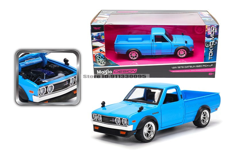 Maisto 1:24 Tokyo MOD Nissan 1973 Datsun 620 Pick-up carro de liga leve modelo artesanato decoração coleção brinquedo ferramenta presente fundição sob pressão