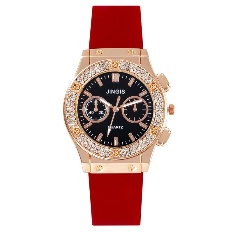 New Women Watches Fashion Silicone Quartz Watch All-Match Men's and Women's Same Diamond Watch Neutral Watch Alloy Student Watch