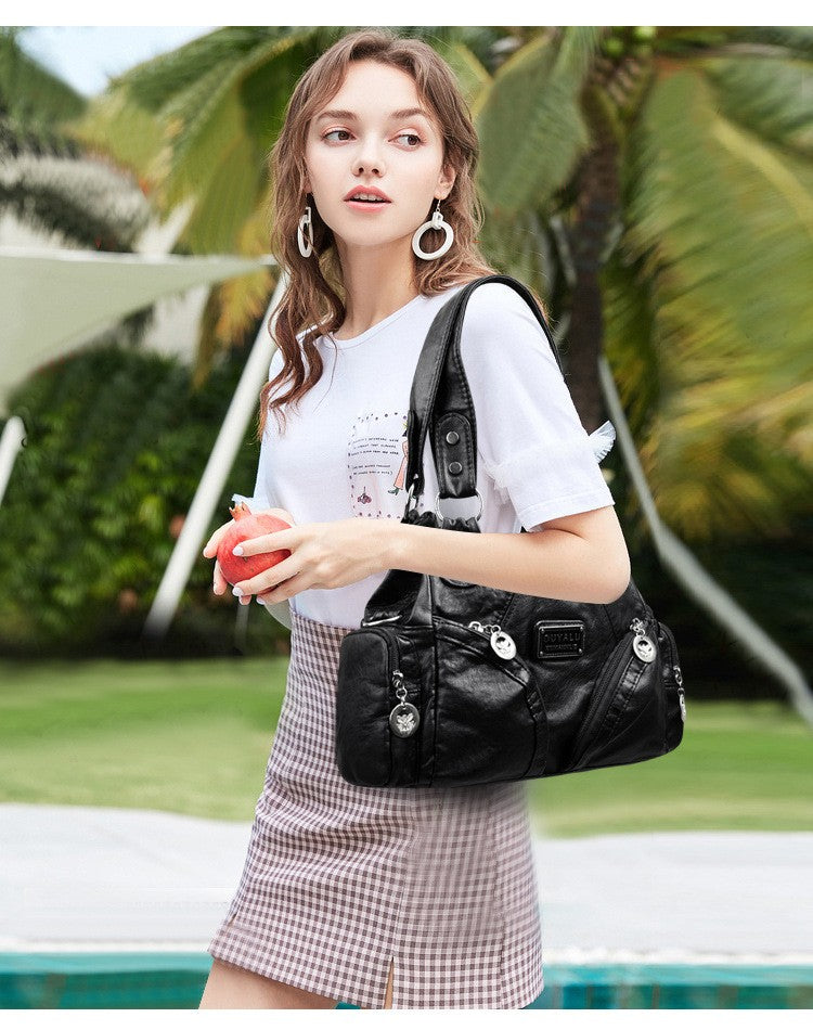 Y2K Motorcycle Bag Women's PU Leather Crossbody Bag Retro Luxury Handbag Fashion Motorcycle Bag Brand Fashion Crossbody Bag