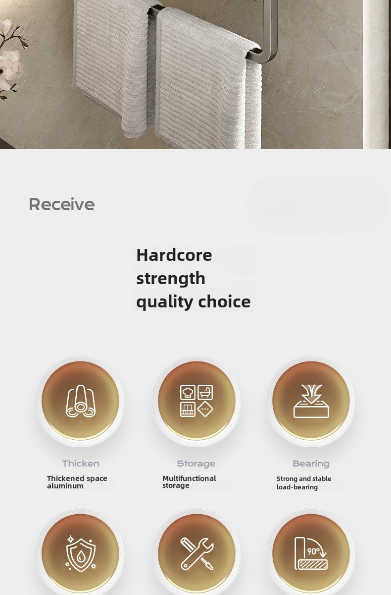 Toilet storage rack, non perforated washbasin, light luxury bathroom, wall mounted toilet, toilet wall storage rack