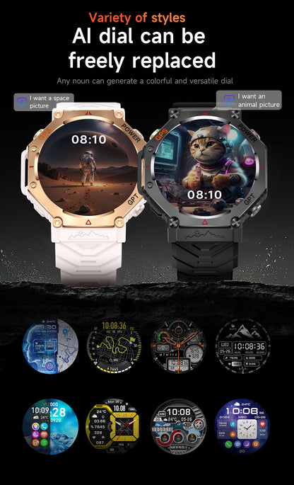 2025 Novo Smartwatch T-Rex 3 Ultra GPS Masculino 10ATM IP68 À Prova D'água GNSS de Banda Dupla Integrado Bússola Smartwatch Esportivo Militar