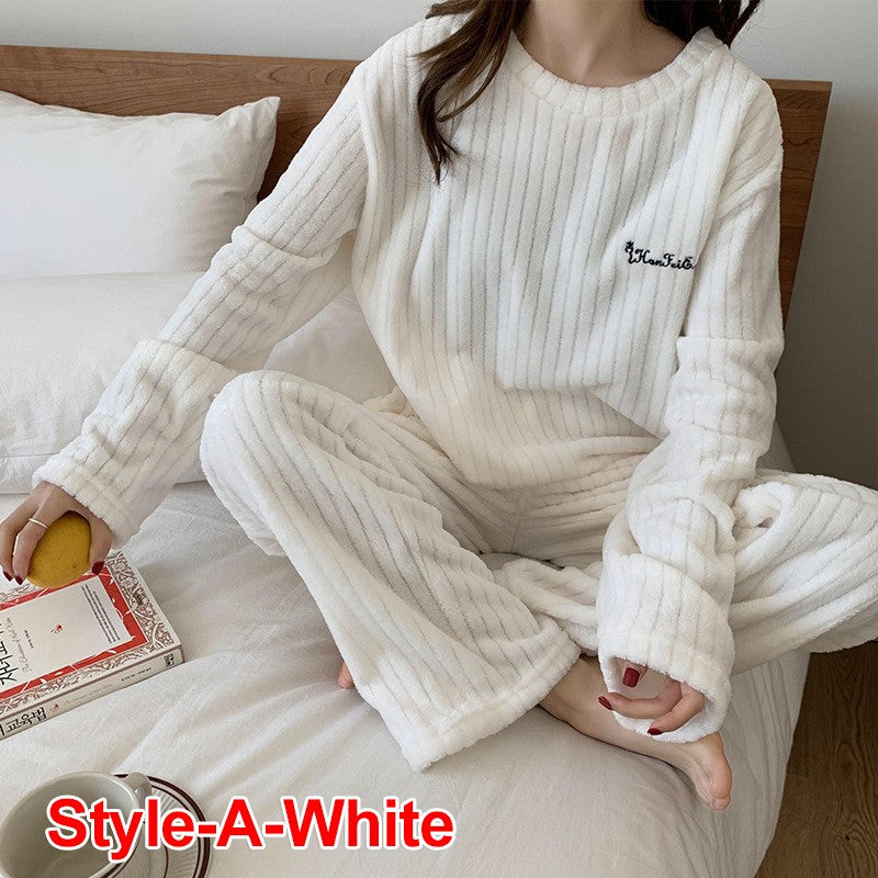 Winter Women's New Pajamas Homewear Suit Women's Fall and Winter Warm Clothes Coral Velvet Leisure Pajamas Padded Homewear