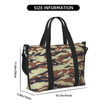 Tiger Stripe Camouflage Military Camo Beach Travel Bag Large Capacity Tote Bags for Gym Yoga Women Shopping Duffle Shoulder Bag