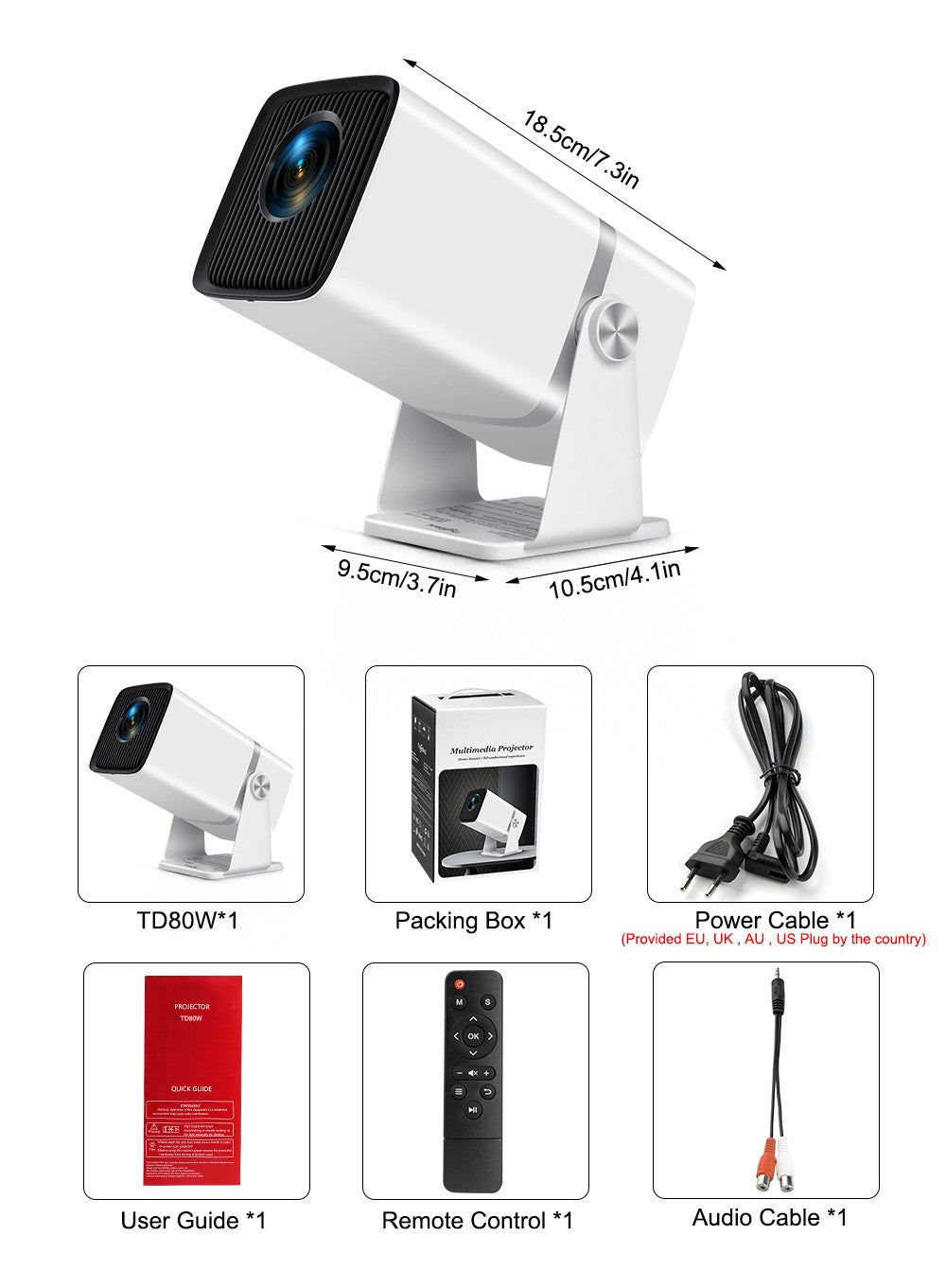 ThundeaL HD Mini Projector TD90 PK TD80W 1080P WiFi Android TD80 Projector Home Theater Cinema 3D Phone Video Movie Proyector