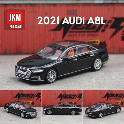 JKM 1/64 Audi A8 A7 Modelo Miniatura 1:64 Carro de Brinquedo Premium Roda Livre Coleção de Liga Fundida Adequado para Hot Wheels Mini GT