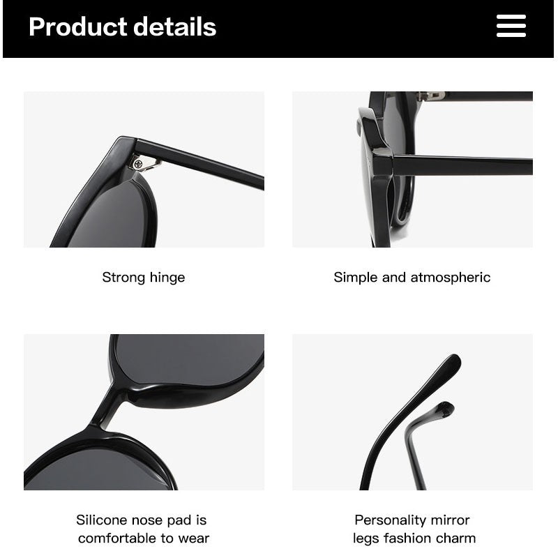 Óculos de Sol Polarizados Redondos Retrô Masculino Feminino Armação Clássica Leopardo Óculos de Sol Fashion Preto Dirigindo Masculino Feminino Goggles UV400