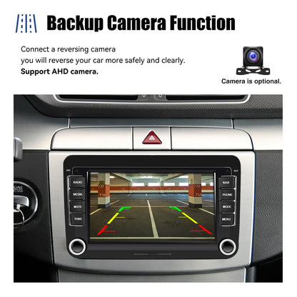 ESSGOO 7" Android 14 4G+64G Apple Carplay Som Automotivo GPS NAVI WIFI RDS FM BT para VW Golf 5 6 Passat Polo Touran Tiguan Caddy EOS