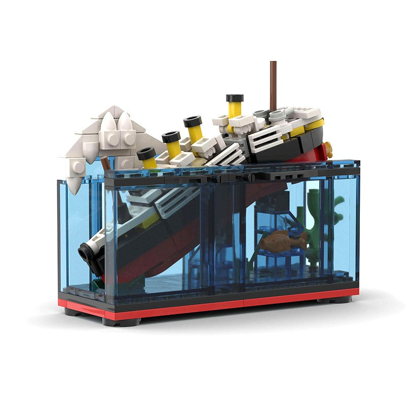 Titanic Parte ao Meio RMS Cruzeiro Naufragado Blocos de Montar Moc Navio Barco Modelo Plástico 3D DIY Barco a Vapor Presentes Brinquedos Infantis Filme da Cidade