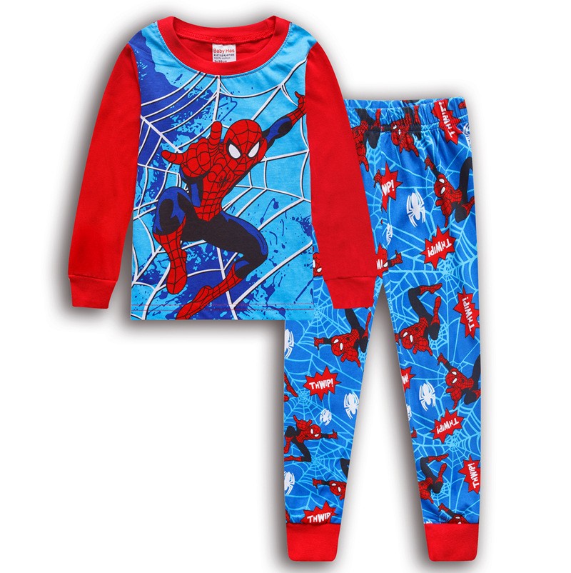 2Pcs/set Spiderman Kids Pajamas for Toddlers Boys Superhero Hulk Cosplay Long Sleeve T Shirt Pants Homewear Pyjamas Suit