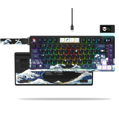 Teclado Gamer Mecânico Womier S-K80 75% com Display OLED Colorido Hot Swap Gasket Mount RGB Teclado Personalizado