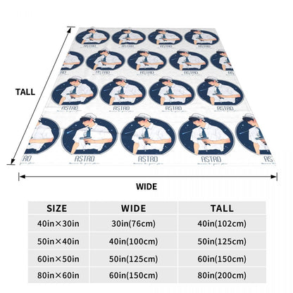 Cha EunWoo Kpop Astro Blankets Soft Warm Flannel Throw Blanket Cover for Bed Living room Picnic Travel Home Sofa