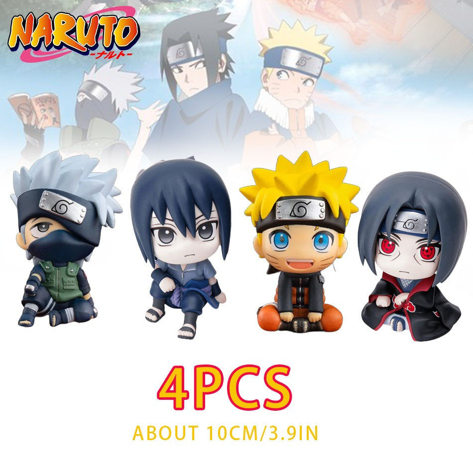 Nova Figura de Anime Naruto de 10CM Uzumaki Naruto Kakashi Uchiha Sasuke Itachi Brinquedos Fofos Q Figurals Modelo de Estatueta de Ação Presente