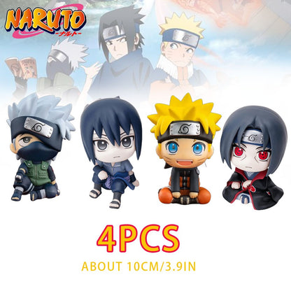 Nova Figura de Anime Naruto de 10CM Uzumaki Naruto Kakashi Uchiha Sasuke Itachi Brinquedos Fofos Q Figurals Modelo de Estatueta de Ação Presente