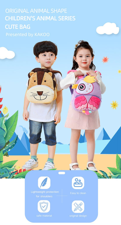 Mochila de pelúcia fofa de desenho animado, mochila de animal, mochila escolar para meninos e meninas, bolsa de lazer para passeio