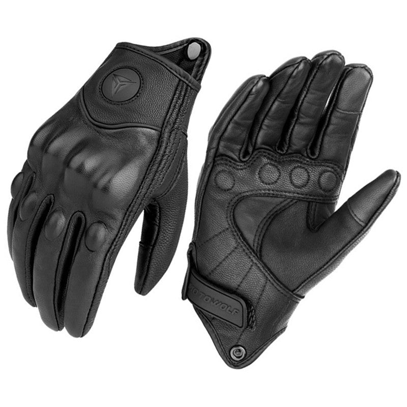 Luvas de Motocicleta Masculinas Femininas de Couro de Carbono para Ciclismo Inverno Motoqueiro Motocross ATV