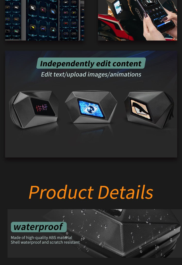 LOY Evil Eye Named Black Crossbody Bag with LED Screen Fashionable Tech-Integrated Stylish Shoulder Bag