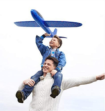 Avião de espuma grande de 36cm x 48cm, planador de avião de arremesso manual, aviões de bolha EPP inerciais, brinquedos de lançamento ao ar livre para crianças e meninos de presente