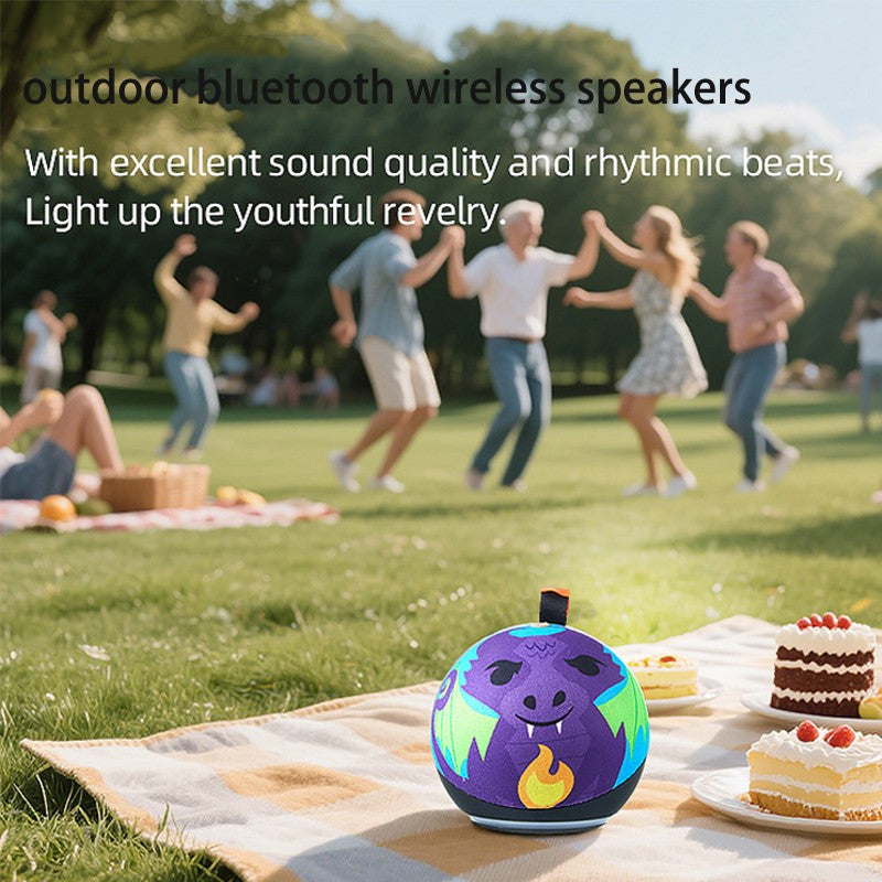 Mini Caixas de Som Bluetooth Sem Fio Rádio FM Portátil Multifunção Cancelamento de Ruído Festa Desenho Animado Presentes de Aniversário Caixas de Som Inteligentes