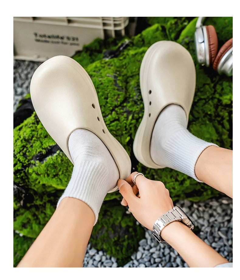 2025 Men Women Chef Shoes Non-slip Waterproof Oil-proof Shoes Comfortable Workers Slippers Outdoor Fishing Shoes EVA