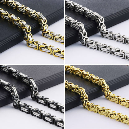 Colares de Corrente Longa Bizantinos Pesados Aço Inoxidável Elo Forte Grosso Corrente Colar Hip Hop Punk Joias Masculinas para Homens Rapper