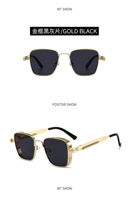 Óculos de Sol Polarizados Masculinos 2025 de Alta Qualidade, Estilosos para Dirigir, Antirreflexo, Proteção UV, Metal, Estilo Punk, Tendências da Moda