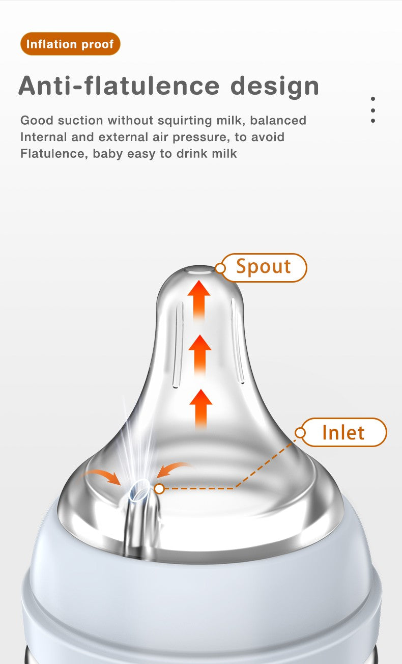 Newborn Glass Bottles 90/160ML Anti-Choke Baby Bottle Anti-flatulence Milk Feeding Bottles Infant BPA Free For 0-6Month