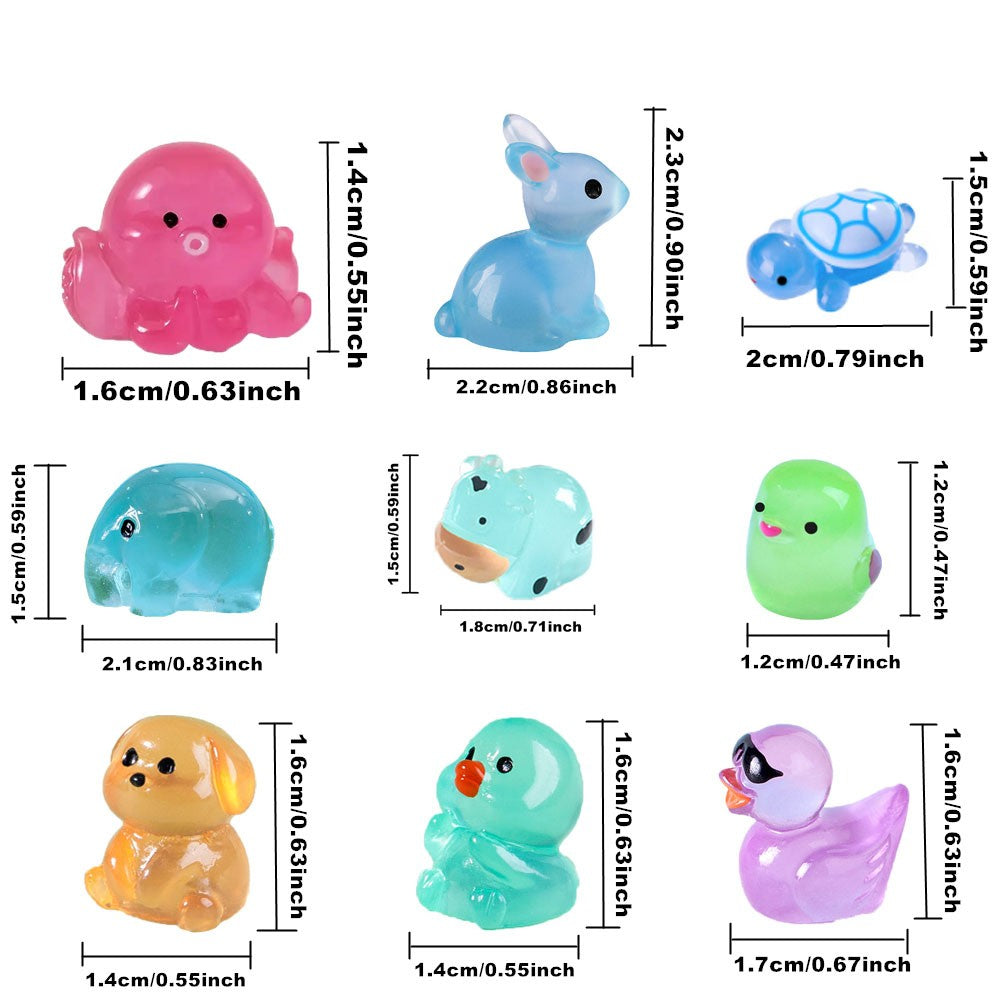 Luminous Mini Resin Animals, Including Tiny Glowing Ducks, Perfect for Decorating Fairy Gardens, Aquariums, And Dollhouses