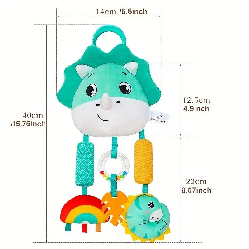 Chocalho Espiral para Berço Brinquedos de Bebê com Desenhos Animados de Animais, Chocalho de Carrinho de Bebê, Brinquedos de Carro para Recém-Nascidos