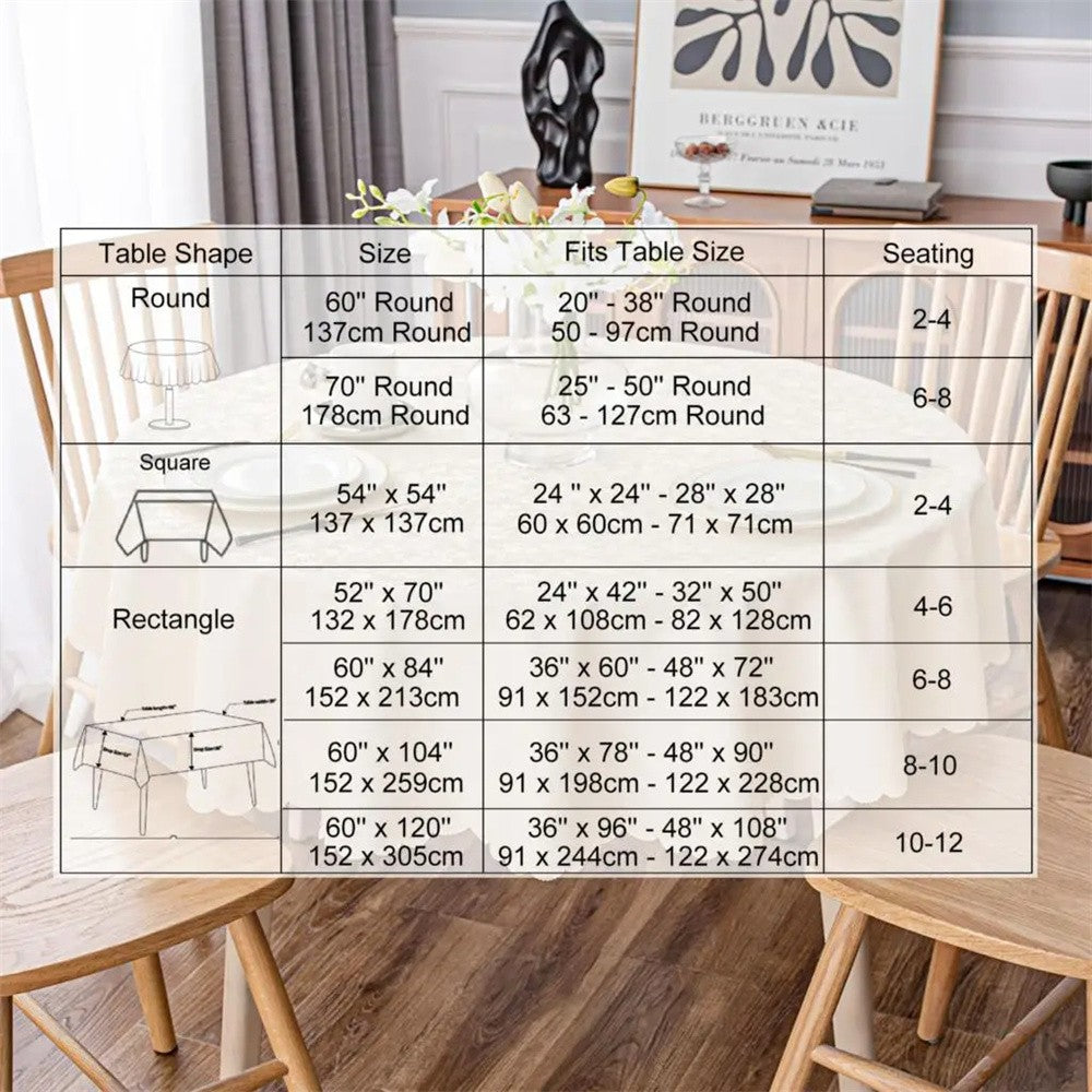 Olanly Waterproof Table Cloth Nordic Rectangular Tablecloth Round Tablecloth Non-slip Table Cover For Wedding Decor Dining Table