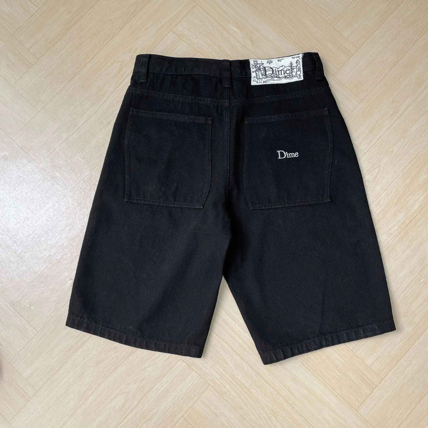 Calça Jeans Masculina Dime Baggy Reta Larga Casual Streetwear Skate Calça Jeans Lavada Comprida Curta Estilo Hip Hop