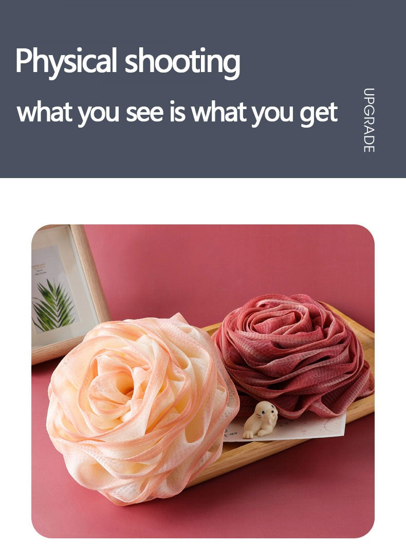 Elastic Mesh Lanyard Design, Body Cleaner Exfoliating Bath Flower, Nylon Cleaning Brush Bath Puff Body Cleaning