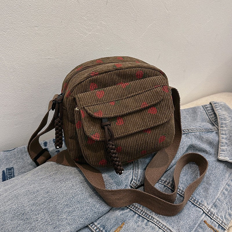 Cute Strawberry Shoulder Bag Casual Zipper Trendy Crossbody Bag Tote Handbag for Women Girls Travel Work Messenger Bag Handbags