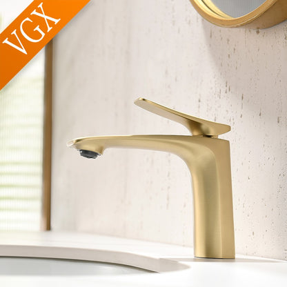 Torneiras de Luxo VGX para Banheiro Misturador de Lavatório Torneira Gourmet Quente e Fria Latão Cromado Preto Dourado Escovado
