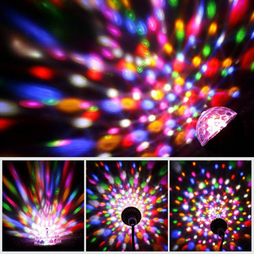 LED Stage Lamp Bulb Stage Light Colorful Small Magic Ball 360º Rotating USB Plug Multiple Modes for DJ Disco Ambient Light